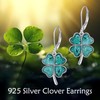 ONEFINITY Four Leaf Clover Earrings 925 Sterling Silver Turquoise Clover