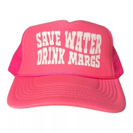Funny Trucker Hats SAVE WATER DRINK MARGS HAT funny trucker hat hot pink snapback boating beach cap