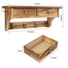 Emfogo Coat Hooks Mounted, Rustic Wood Coat Rack Mount Shelf