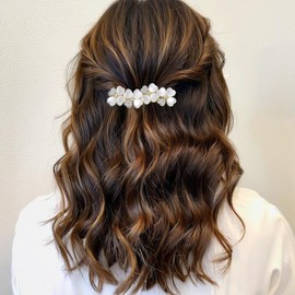 Soumimi Flower Hair Clips with Cat's Eye Stone, Rhinestone Flower Hairpins, Hair Accessories Gift for Women