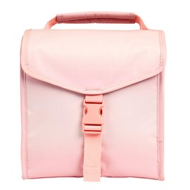 THIRTY-ONE Gifts Fold-Over Lunch Bag, Reusable Insulated Lunch Bag with Buckle Closure, Pink Ombre