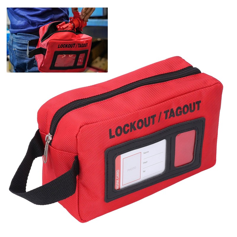 Lockout Bag for Lockout Tagout Devices, Large Capacity, Zippered Design,