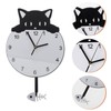 HOMSFOU Silent Wall Clock Wall Hanging Clock Round Cat Kitten