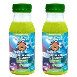 Bubble Brothers Giant Soap Bubbles Concentrate for 5 Litre Soap Bubbles Refill Bottle for Children's Birthday Large Soap Bubbles Giant Bubbles (Apple, 2 x 250 ml = 10 L)