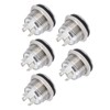 5Pcs Button Switch Stainless Steel Flat Top Button with LED