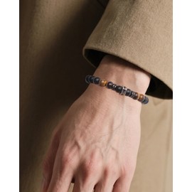 TOLOWOBK Cross Bracelet Men's Tiger Eye Bracelet Men Pearl Bracelet Men Boys Natural Stone Beads Bracelets Christian Confirmation Graduation Birthday Gifts for Son Brother Grandson Nephew