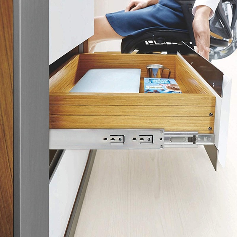 Gobrico 24-Inch Side Mounted Soft Close Drawer Slides Glides with