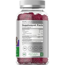 Black Elderberry Gummies | 120 Count | with Zinc and Vitamin C | Vegan, Non-GMO, Gluten Free Sambucus Extract for Adults | Natural Berry Flavor | by H