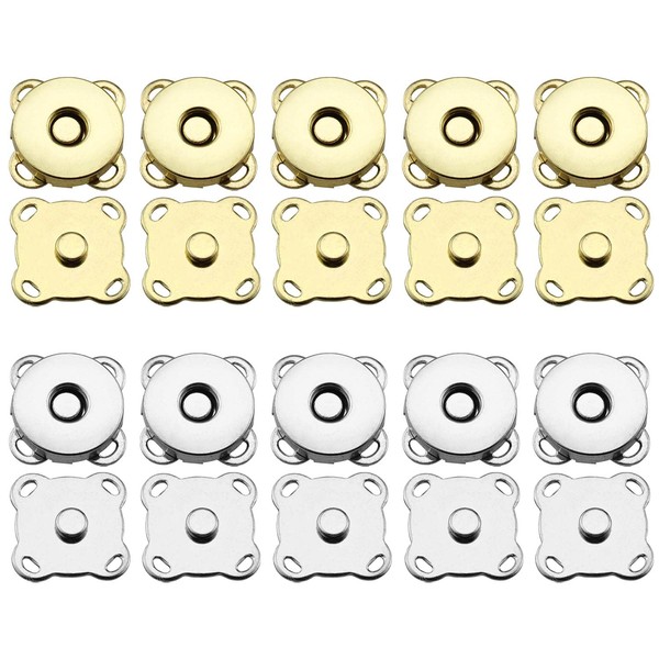 Unvtap Magnetic Buttons, 20 Pieces, Press Studs for Sewing, 14