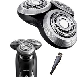 SH90 Replacement Rotary Heads for Philipss Norelcos Shavers Series 9000, New Version of Metal Wheel Buckle and Upgrade Double Layer Precision Blades