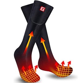 SVPRO Rechargeable Electric Heated Socks Battery Powered Comfortable Thermo-Socks,Cold Weather Thermal Socks Sport Outdoor Camping Hiking Warm Winter Socks for Men Women (Black(Top Heat), M)