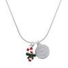 Delight Jewelry Silvertone Candy Cane with Green Bow Engraved Congrats