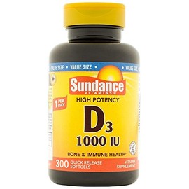 Sundance Vitamin D3 1000 IU Tablets, 300 Count