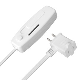 LIDER Table Top Lamp Dimmer Switch, Dimming Switch for Desk, Compatible with 120V Incandescent/Halogen, 200W Dimmable CFL or Dimmable LED Lights, Locator Light, 6 ft. Cord, UL Listed, White