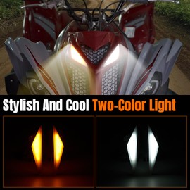 A & UTV PRO LED Turn Signal Fang Lights for Yamaha Raptor 700, Front Lights Grille Accent Lights Head Auxiliary lights for Yamaha Raptor 700 700R 2013-2024 Accessories (2PCS)