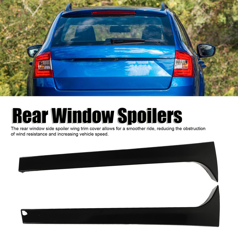 1Pair Rear Window Side Spoilers Gloss Black Air Resistance Reduction