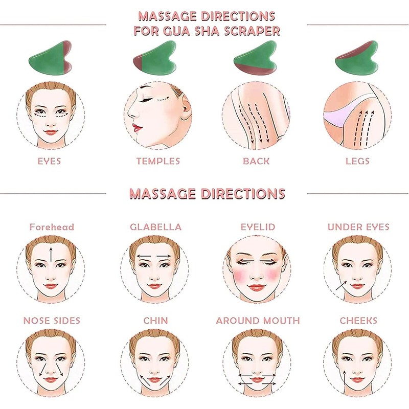 Gua Sha Stone Natural Heart Shape Facial Massage Tool, Women's