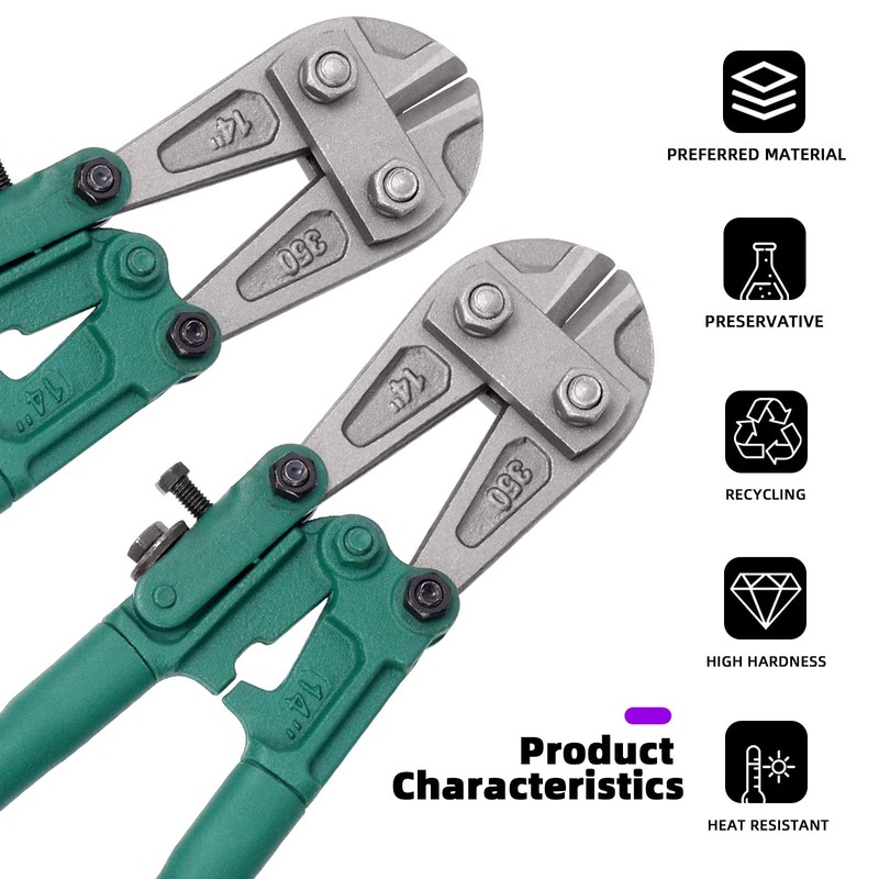 Swpeet 1Pcs 14 Inch Heavy Duty Bolt Cutter Pliers, Wire