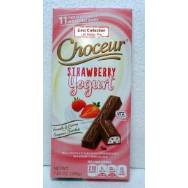 Choceur Strawberry Yogurt Smooth & Creamy European Chocolate 7.05oz 200g Bundle - 4 Bars