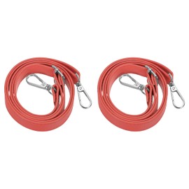 YELARXI Leather Purse Strap Replacement PU Crossbody Strap Adjustable Long with Gold Lobster Buckles, 51 Inch Fit for Handbags Shoulder Bag Accessories - Rectangle (2 Pack, Red)