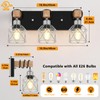 FadimiKoo 3-Light Wood Bathroom Light Fixtures Over Mirror, Rustic Black