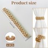 SWJLR Curtain Tiebacks 4 Pack Yellow Woven Curtain Holdbacks for