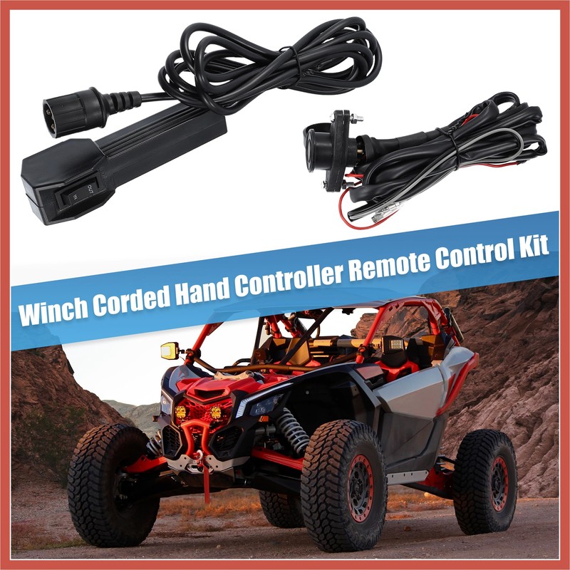 ACROPIX 12V ATV UTV Rubber Winch Corded Hand Controller Remote