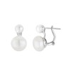 Double Freshwater Cultured Pearl Silver Leverback Earring