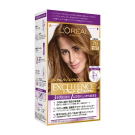 L'Oréal Paris Excellence R Creme Type Hair Color for Gray Coverage, 7G Bright Golden Chestnut【Medical Device External Product】