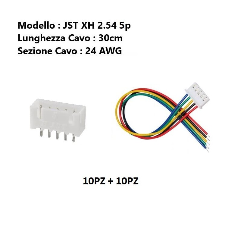 ATEC - JST XH2.54 M (cable 30 cm) + F