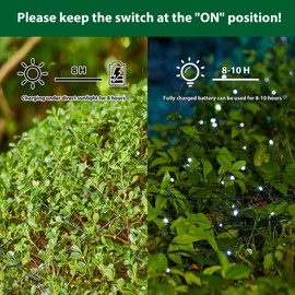 Glitzhome Solar String Lights Outdoor 22FT 50LED Solar Twinkle Lights with Dual Lighting Modes for Tree Patio Yard Garden Christmas Decoration