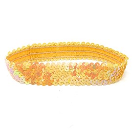 Yellow Womens Sequin Polyester Fancy Dress Headband 38 x 3cm