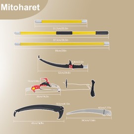 30Ft Manual Tree Pruning Saw Yellow Branch Trimmer Light and Extensible for Pruning Tall Trees and Suitable for Simple Processing of Wood Long Extension Capacity