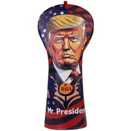 President Golf Head Covers, Funny Driver Headcover, Premium Leather Golf Club Covers for Club Protective, Golf Gift Accessory for Man