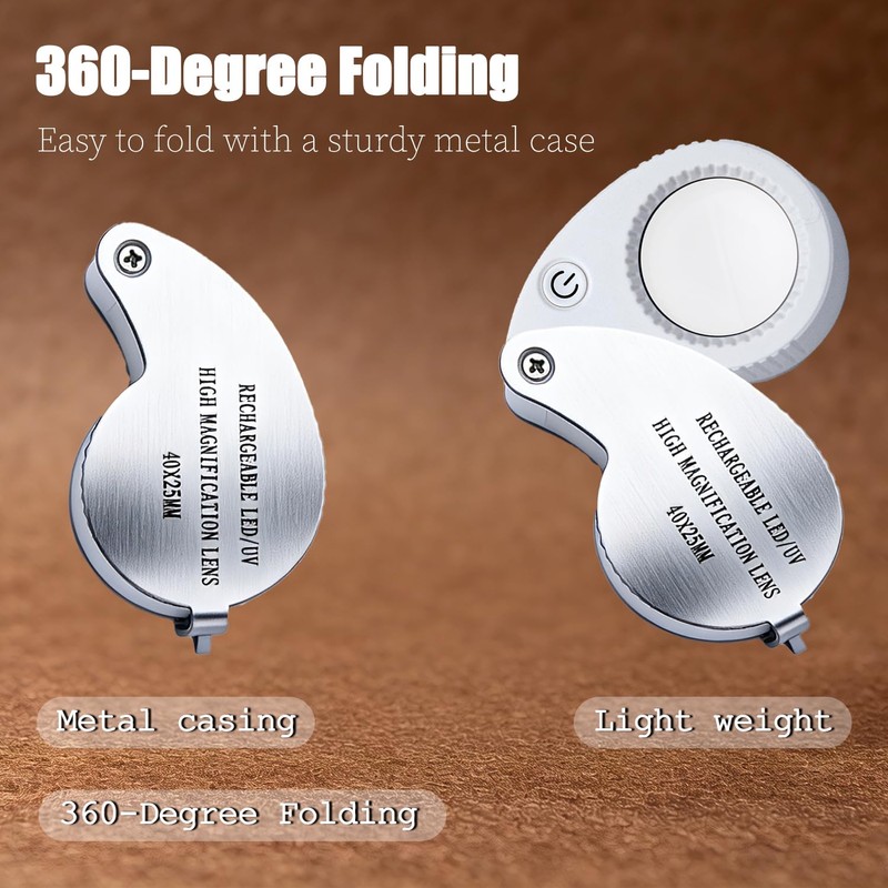 Professional 40X Jewelers Loupe & 15X Stand Magnifier Set