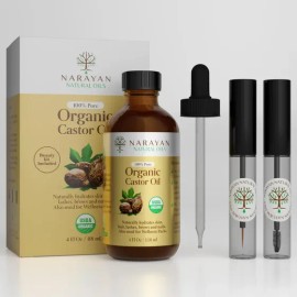 Aceite De Ricino Narayan Organic 120 Ml Con Kit De Belleza P