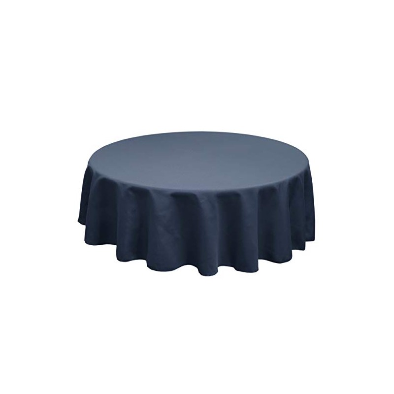 TableLinensforLess Polyester Round Tablecloth, 90 Inch Round, (Navy Blue)