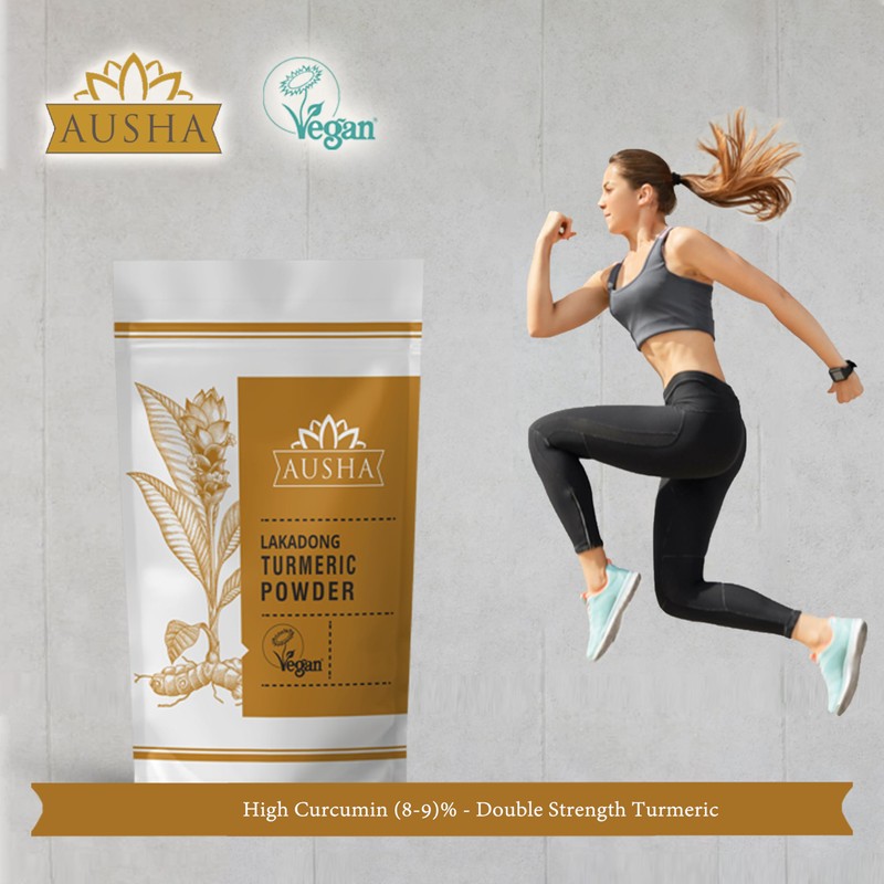 Ausha Lakadong Turmeric Powder 200g - High Curcumin 8-9%, Double