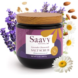 Exfoliador de sal de lavanda y manzanilla  Exfoliador orgánico, sin gluten y vegano  Exfoliante corporal para la ducha  9 onzas                       