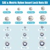 760PCS SAE & Metric Nylon Insert Lock Nuts Kit,Stainless Steel