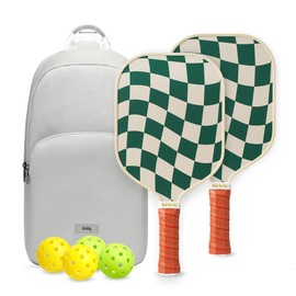 Dinkly Pickleball Paddles Set of 2 - USAPA Approved Graphite/Fiberglass Pickleballs Racket, 2 Paddles, 4 Balls, 1 Protable Carry Bag, Pickle Ball Set for Men Women, Wave Check