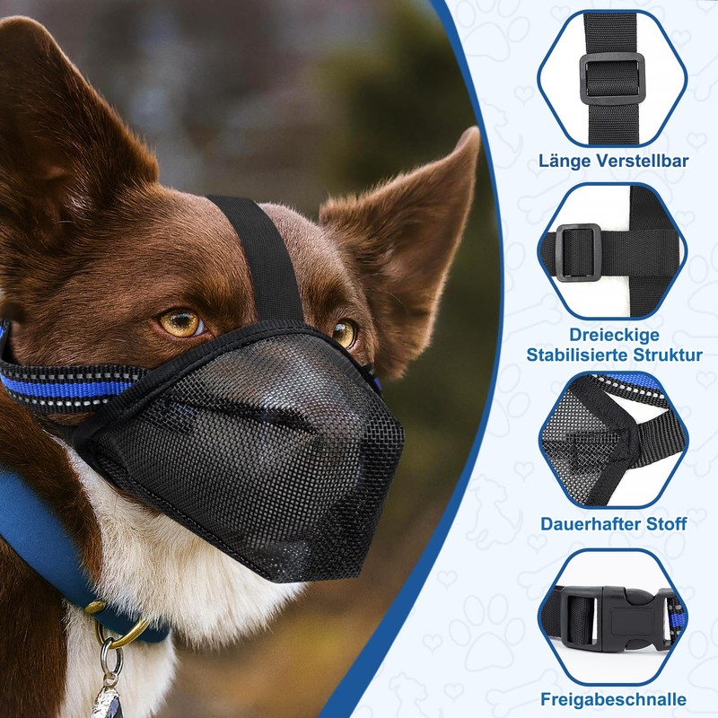 Kiiwah Dog Muzzle, Breathable Muzzle for Medium Dogs with Mesh