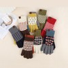 Lala 울 혼방 꽃무늬 기모 장갑(LALAGL003) Wool Blend Floral Fleece