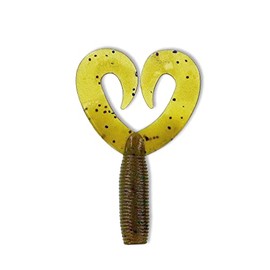 Yamamoto Double Tail Grub 5", Green Pumpkin w/ large black