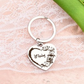 Sisadodo Book Lover Gifts for Women Men I Love Reading Keychain for Daughter Son Birthday Gifts for Readers Book Lovers Christmas Gifts for Girlfriend Wife Bookworm Gifts for Best Friend