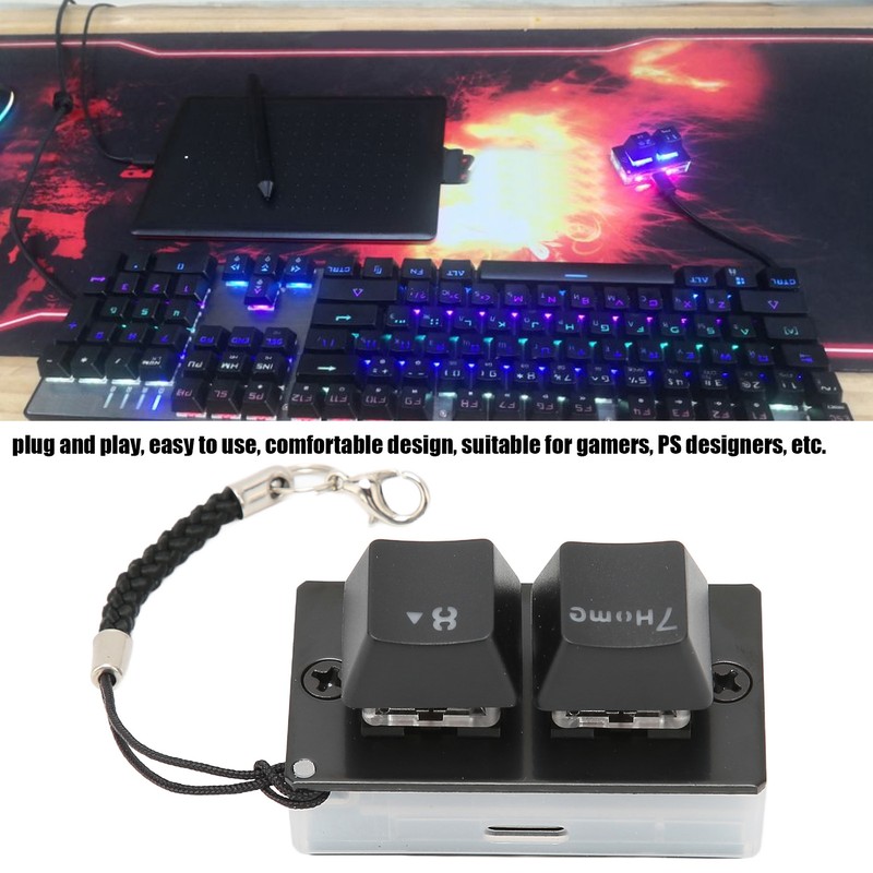 Two Key Keyboard USB Wired OSU Hot Swappable RGB Backlit