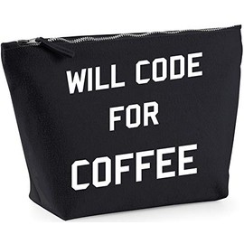 Hippowarehouse Will code for coffee printed make up cosmetic wash bag 18x19x9cm
