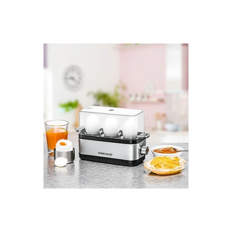 ROMMELSBACHER ER 300 Egg Cooker for 1-3 Eggs, Adjustable Hardness,