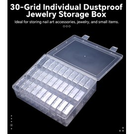 Rolabling Clear Plastic Bead Organizer Box with Hinged Lids Jewelry Storage Containers for Beading DIY Nail Decoration Diamond Painting Small Parts Organizer Portable Craft Supply Case (clear 30pcs)