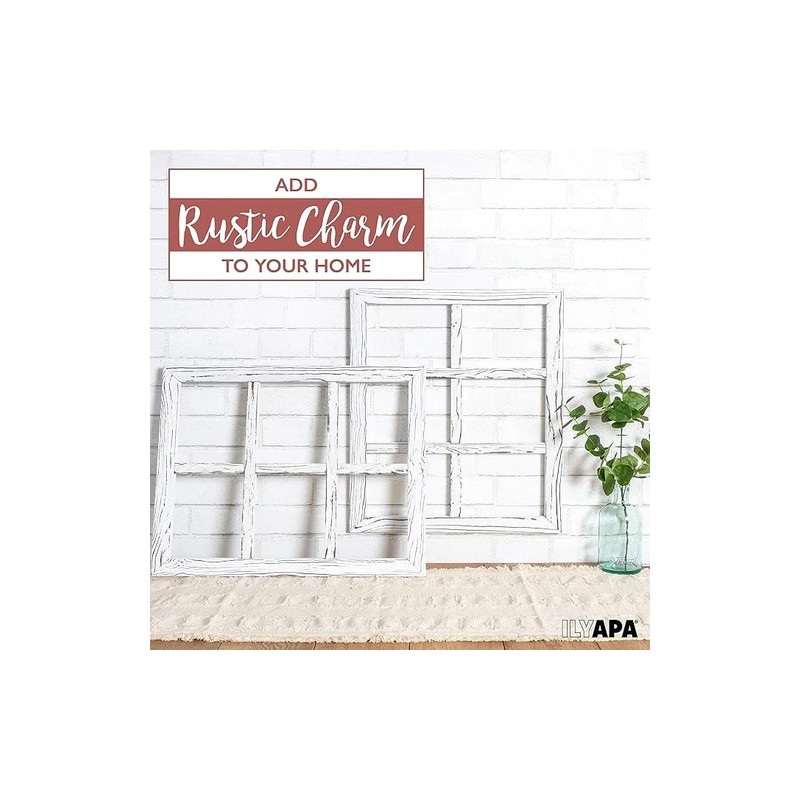 Ilyapa Window Frame Wall Decor 2 Pack - Large 18x22